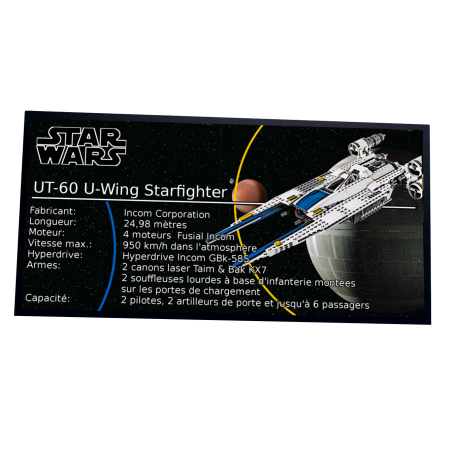 Plaque type UCS Rebel U-Wing Fighter réf 75155