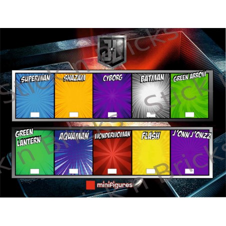Fond de cadre Justice League Selection 40x30cm 10 emplacements