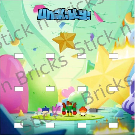 Fond de cadre Série Unikitty v2 25x25 cm 12 emplacements