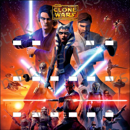 Fond de cadre Star Wars The Clone Wars 25x25 cm 16 emplacements