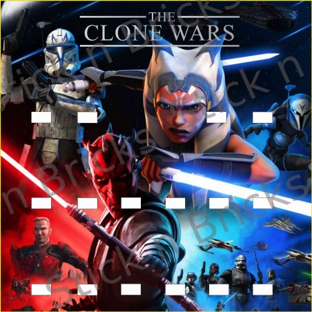 Fond de cadre Star Wars The Clone Wars v2 25x25 cm 16 emplacements