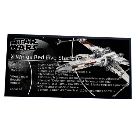 Plaque type UCS X-Wing Fighter réf 10240 / 9493 / 7191 / 7242 / 75218