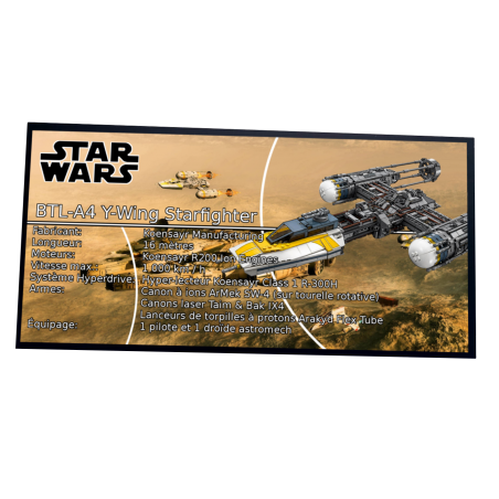 Plaque type UCS Y-Wing Starfighter réf 7658 / 9495 / 10134