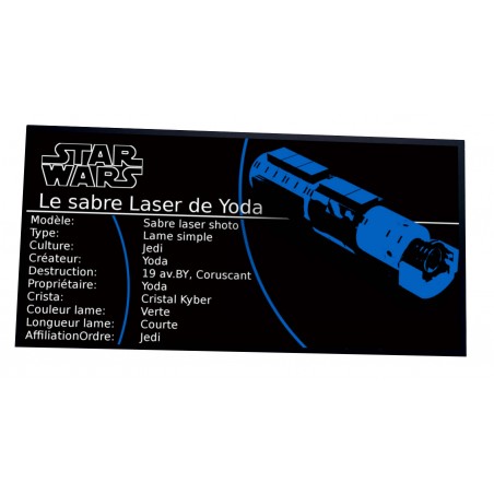 Plaque type UCS -Le Sabre Laser de Yoda  Réf 5006290