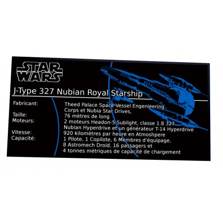 Plaque type UCS -Naboo Royal Starship Réf ST11 MOC