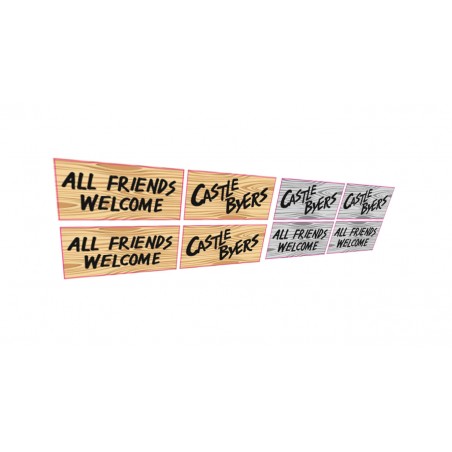 Reproduction Planche de Stickers pour Le Castle Byers Strangers Things x4 stickers