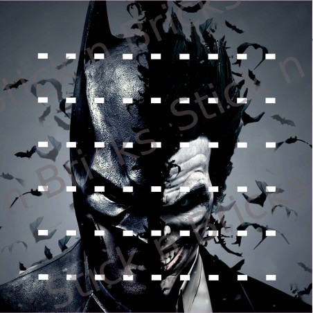 Fond de cadre Batman VS Jocker 50x50cm-54 emplacements
