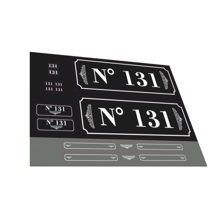 Reproduction Planche de Stickers MOC Locomotive N°131 Retour vers le Futur