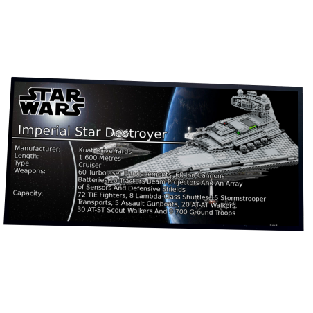 Plaque type UCS Imperial Star Destroyer  réf 75055, 10030, 75252