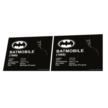 Reproduction Planche Stickers  1989 Batmobile 2019 Limited Edition set Set 40433