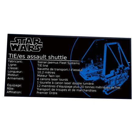 Plaque type UCS -TIE/es assault shuttle/TIE Echelon -réf MOC-35928