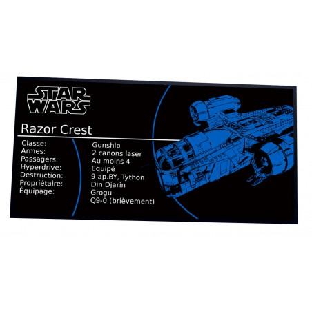 Plaque type UCS Star Wars -The Razor Crest by EDGE OF BRICKS Réf MOC-58708