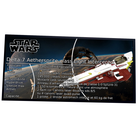 Plaque type UCS  Obi-Wan's Jedi Starfighter réf 10215 / 75191