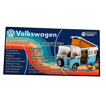 Plaque Type UCS Le camping-car Volkswagen T2 réf 10279