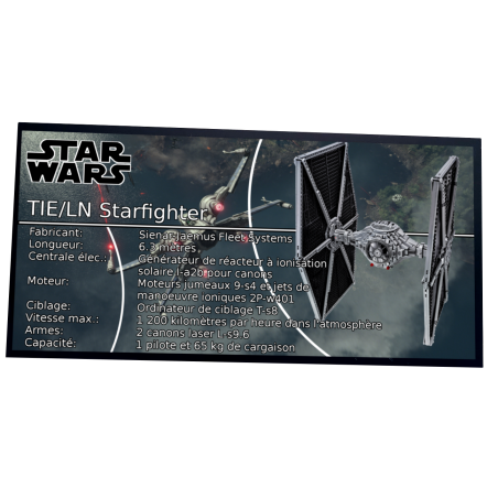 Plaque type UCS TIE Fighter UCS réf 75095