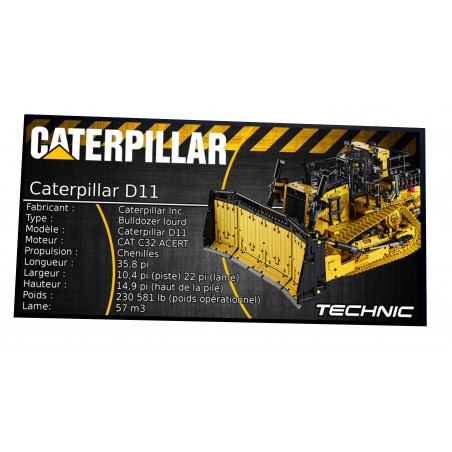 Plaque Type UCS Bulldozer D11 Cat télécommandé réf 42131