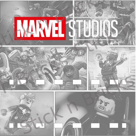 Fond de cadre Série Marvel v3 25x25 cm 12 + 4 emplacements