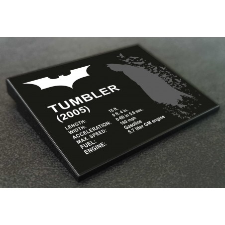 Plaque LEGO DC Batman La Batmobile Tumbler réf 76239