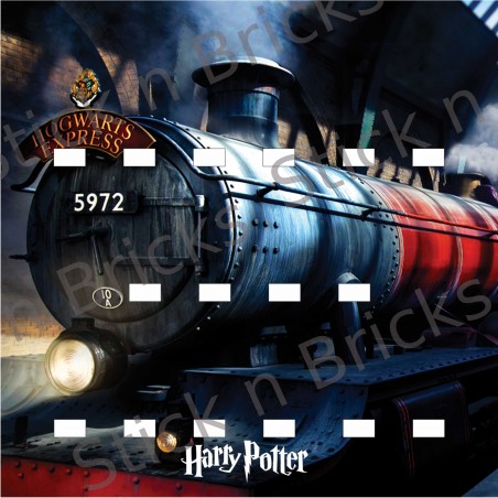 Fond de cadre Série 2 Harry Potter Hogwarts Express 25x25 cm 16 emplacements