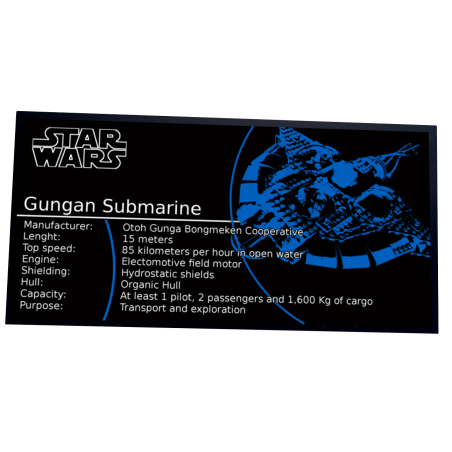 Plaque type UCS Gungan Sub réf 7161 / 9499