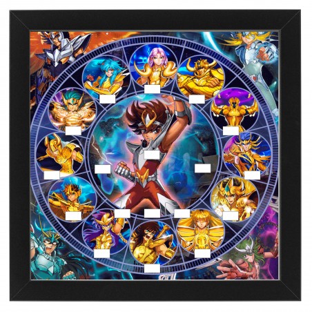 Cadre "Les Chevaliers du Zodiaque"-"Saint Seiya" 25x25 cm 18 emplacements