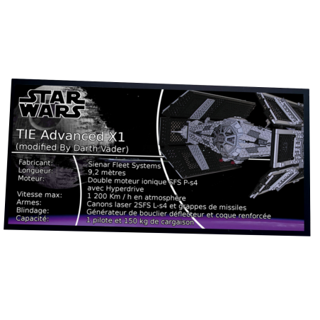 Plaque type UCS TIE Advanced réf 10175