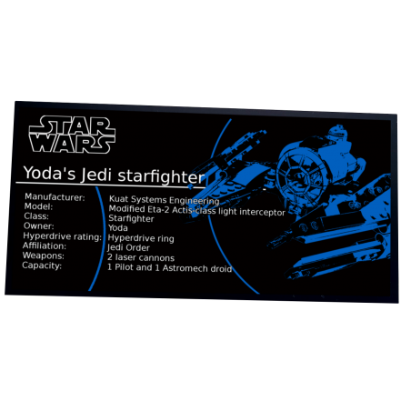 Plaque type UCS Yoda's Jedi Starfighter réf 75168