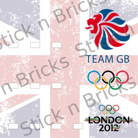 Fond de cadre Team GB JO 2012 V2 -25x25 cm 9 emplacements