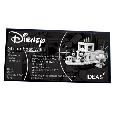 Plaque type UCS Steamboat Willie réf 21317