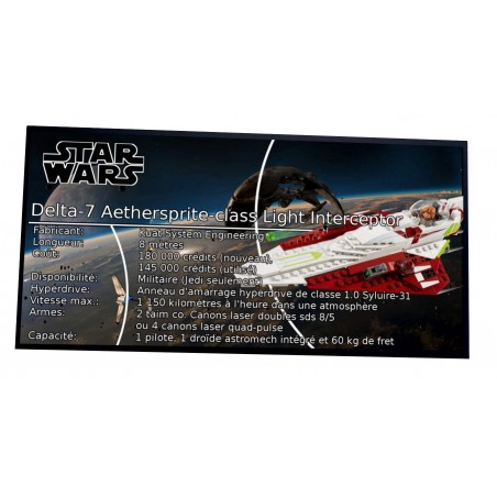 Plaque type UCS  Obi-Wan's Jedi Starfighter réf 75333