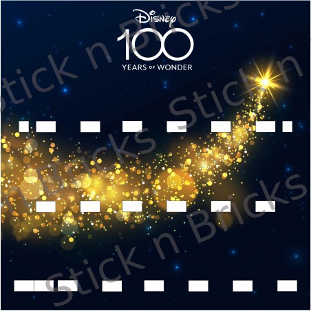 Fond de cadre Série Disney 100 ans V1 25x25 cm 18 emplacements + 4
