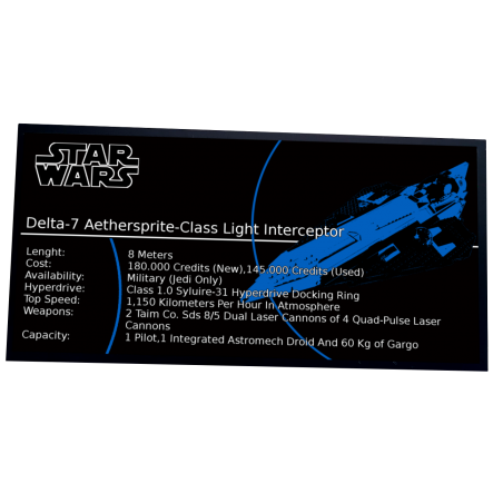 Plaque type UCS Obi-Wan's Jedi Starfighter réf 10215 / 75191