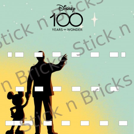 Fond de cadre Série Disney 100 ans V3 25x25 cm 18 emplacements + 4