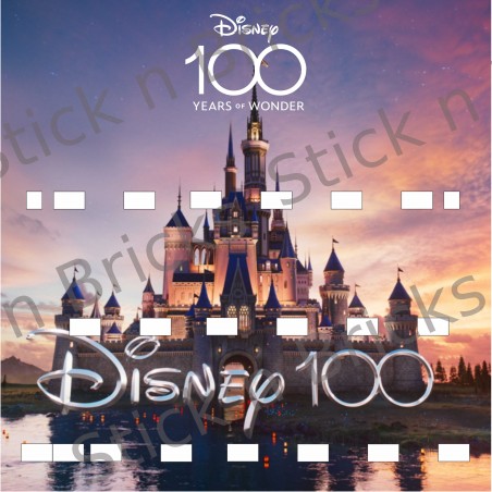 Fond de cadre Série Disney 100 ans V2 25x25 cm 18 emplacements + 4