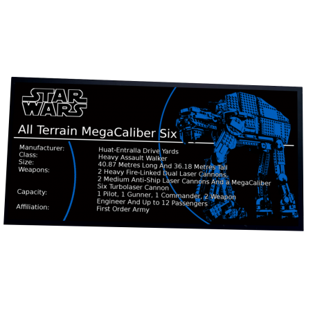 Plaque type UCS First Order Heavy Assault Walker réf 75189