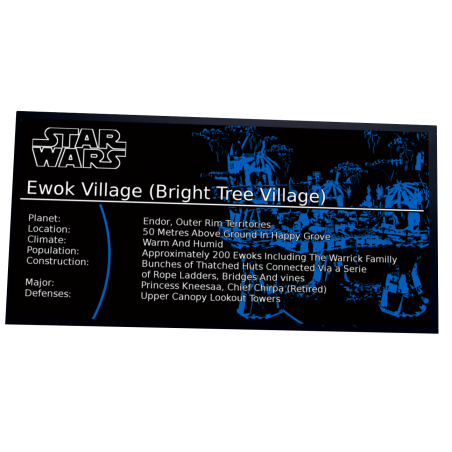 Plaque type UCS Le village Ewok réf 10236
