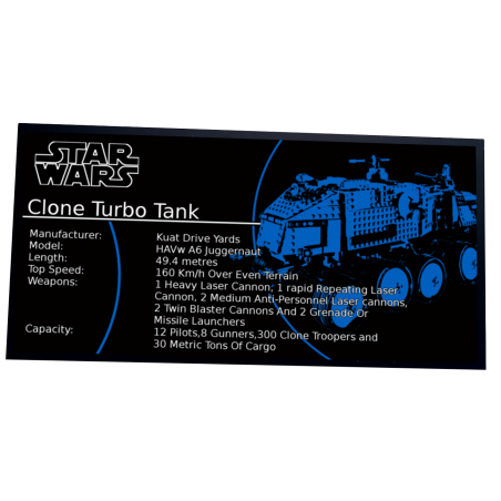 Plaque type UCS Clone Turbo Tank réf 8098 / 75151 / Anio ST08