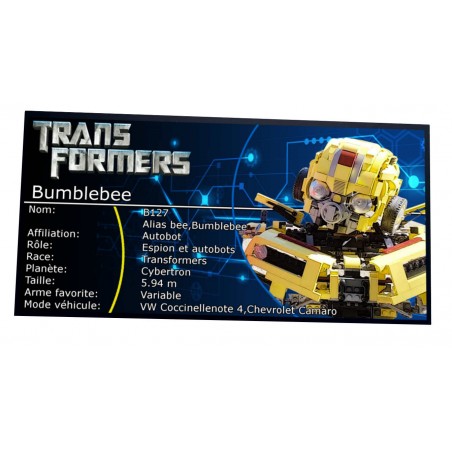 Plaque type UCS Transformers Bumblebee réf MOC-157382