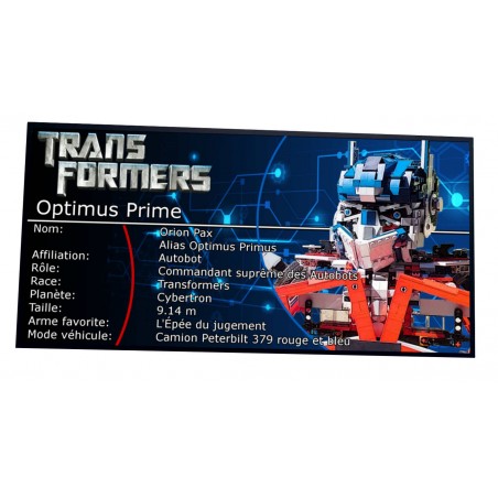 Plaque type UCS Transformers Optimus Prime réf MOC-154804