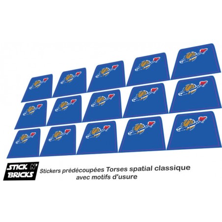 Planche reproduction stickers torse Space classic usé