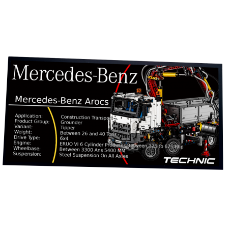 Plaque type UCS Mercedes-Benz Arocs réf 3245