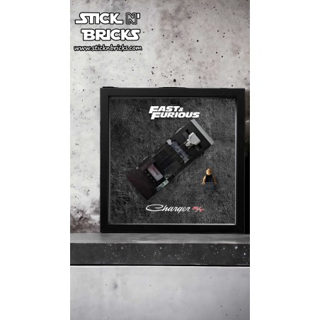 Cadre Exposition Speed Champion 25cmx25xm, pour  Dodge Charger R/T3 Fast & Furious 1970 réf: 76912