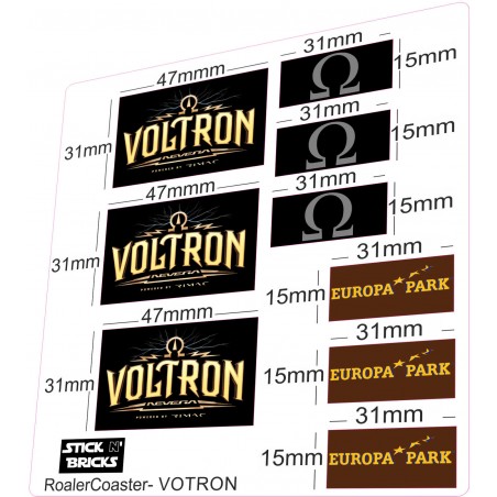 Planche de 9 stickers prédécoupés pour MOC "VOLTRON"