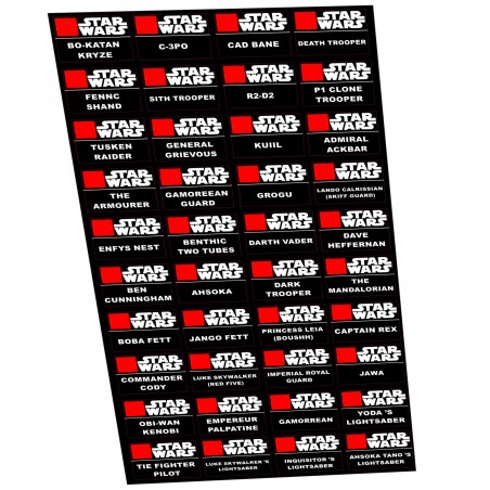 Pack Stickers Bustes Star Wars -Sticker format pour PLATE 4X6-40 stickers