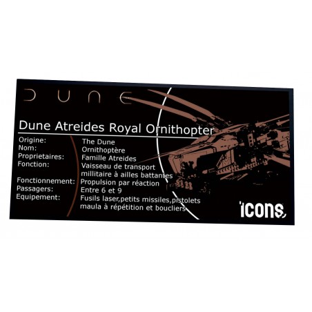 Plaque Type UCS -Dune Atreides Royal Ornithopter- réf 10327