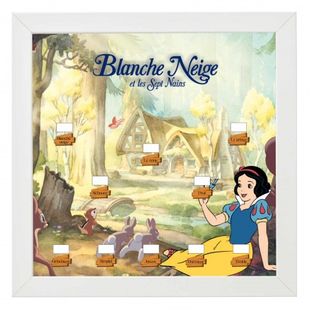 Cadre 25x25cm Minifigures du set n°43242 La Chaumière de Blanche-Neige et des Sept Nains