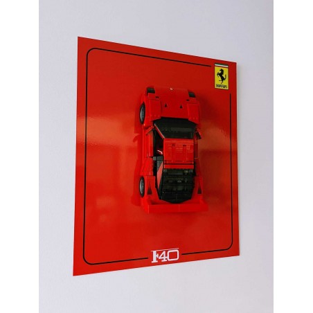 Tableau Design Aluminum Dibon 40cm x50cm pour Ferrari F40 réf 10248