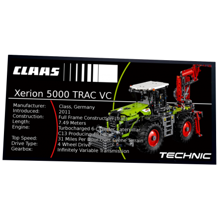 Plaque type UCS  Claas Xerion 5000 Trac VC réf 42054