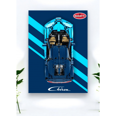 Tableau Design Aluminum Dibon 50cm x70cm Bugatti Chiron réf 42083