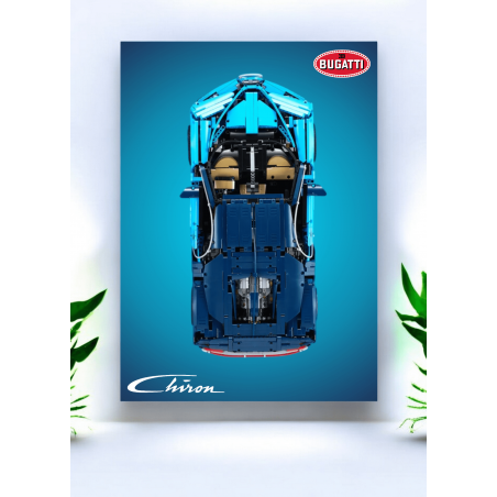 Tableau Design Aluminum Dibon 50cm x70cm Bugatti Chiron Modèle 2- réf 42083